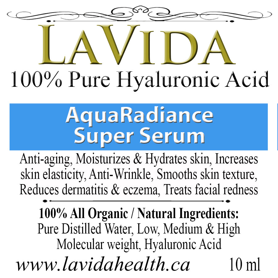 3 x AquaRadiance 100% Pure Hyaluronic Acid Super Serum 10ml