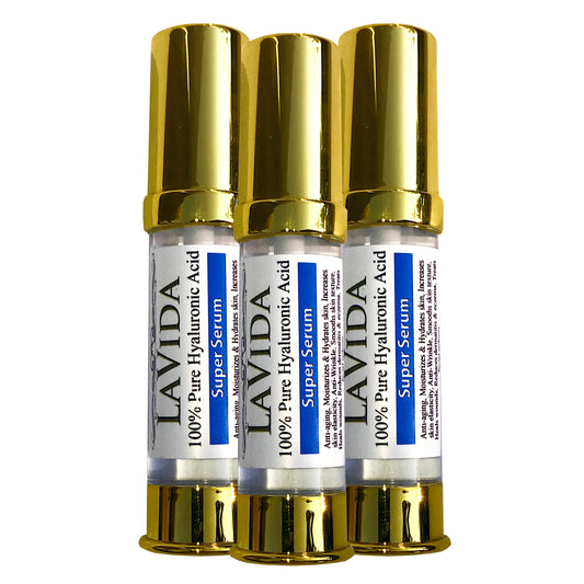 3 x AquaRadiance 100% Pure Hyaluronic Acid Super Serum 10ml
